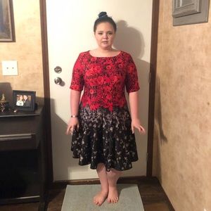 Floral fit and flair dress